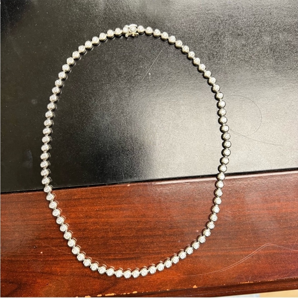 Tiffany & Co. Diamond Tennis Necklace in Platinum, '5.50 CTW' - Picture 4 of 11